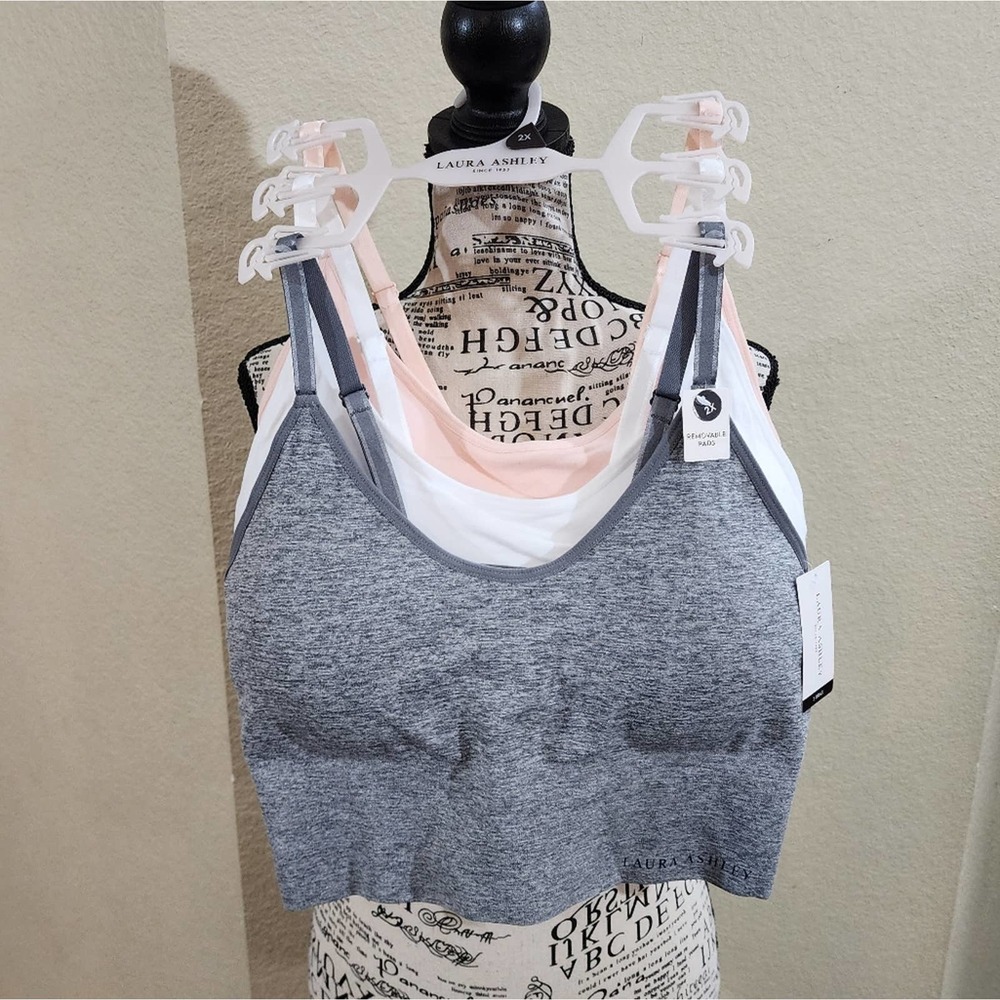 Laura Ashley 3pk longline active athletic lounge sports bras‎ new